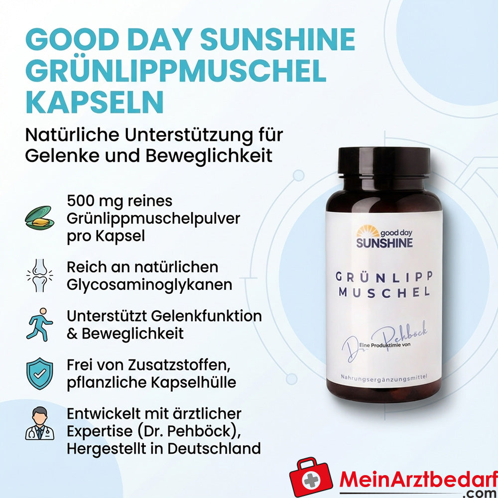Good Day Sunshine - Gélules de moules aux orles verts - Soutien naturel pour les articulations (90 gélules)