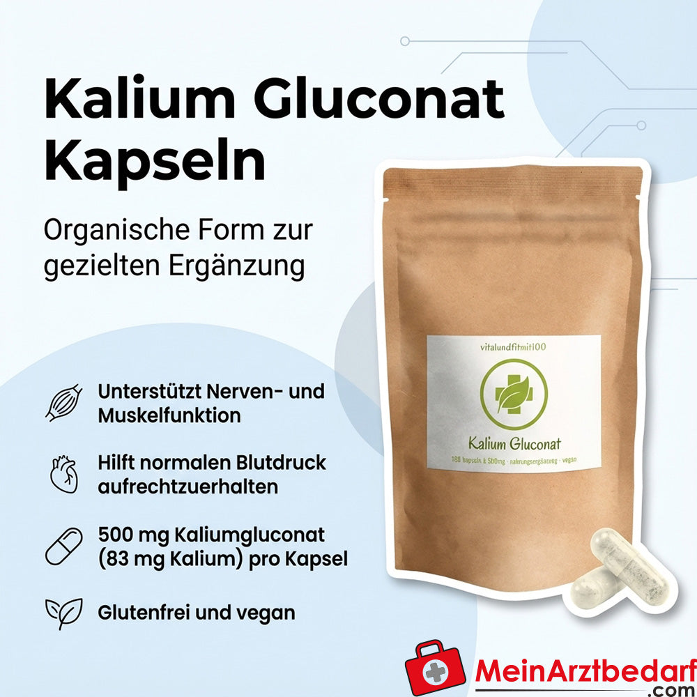 Gluconato di potassio 500 mg (83 mg di potassio) capsule 180 capsule