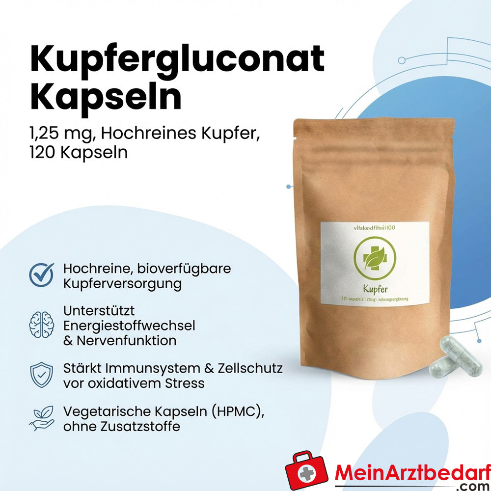 Kapsułki glukonianu miedzi 1,25 mg 120 sztuk