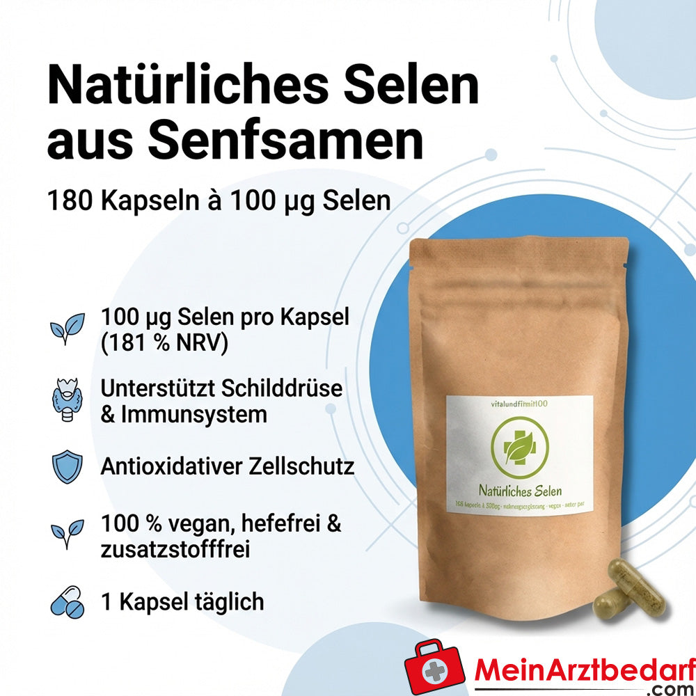 Capsule di selenio 100 µg dai semi di senape 180 pezzi vegan