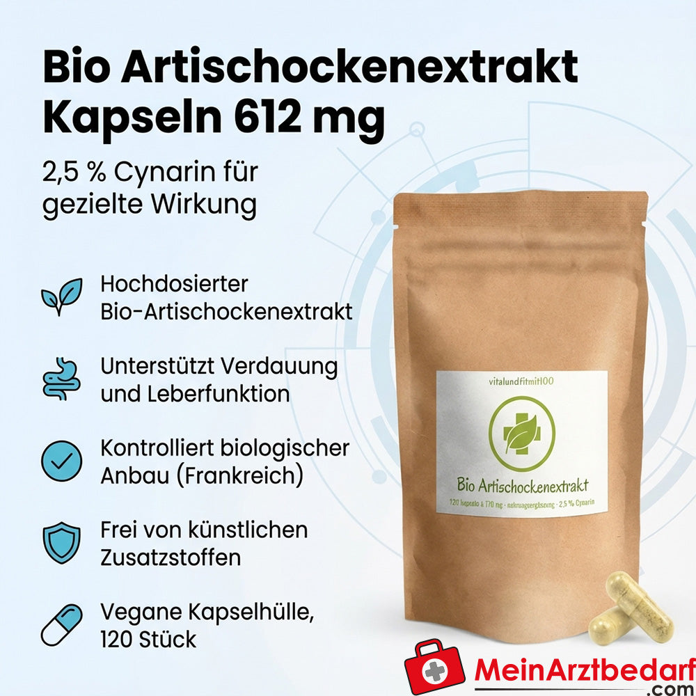 Artischockenextrakt (2,5% Cynarin) 612 mg Kapseln 120 Stück