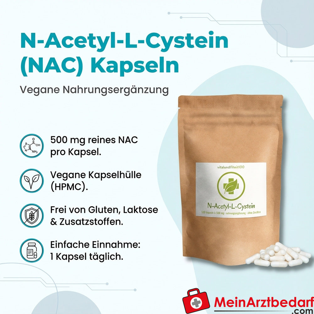 N-Acétyl-L-Cystéine (NAC) 500 mg Gélules végétaliennes 60 pièces
