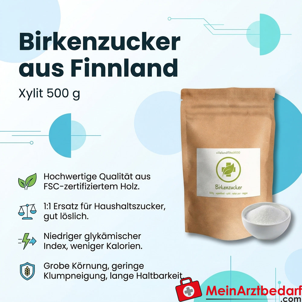Xilitolo (zucchero di betulla) dalla Finlandia Danisco 500 g, FSC, vegan