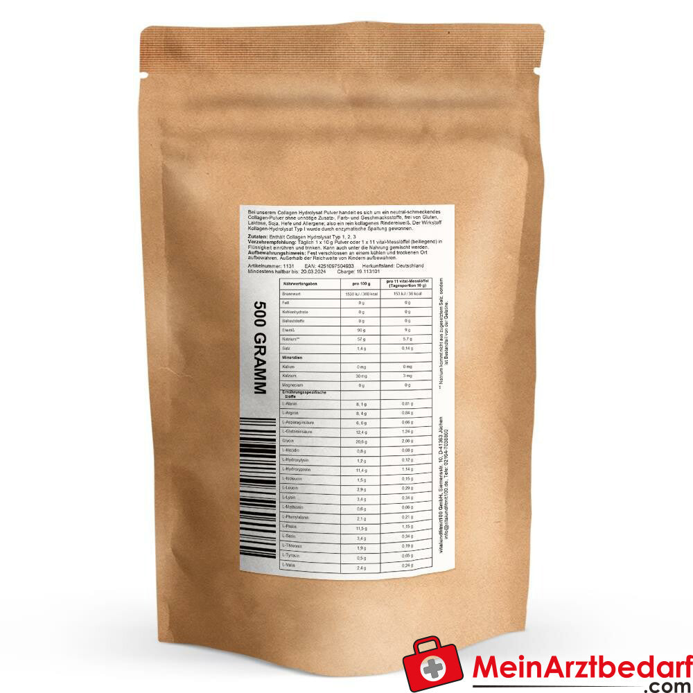 Collagen Hydrolysat Pulver 500 g.