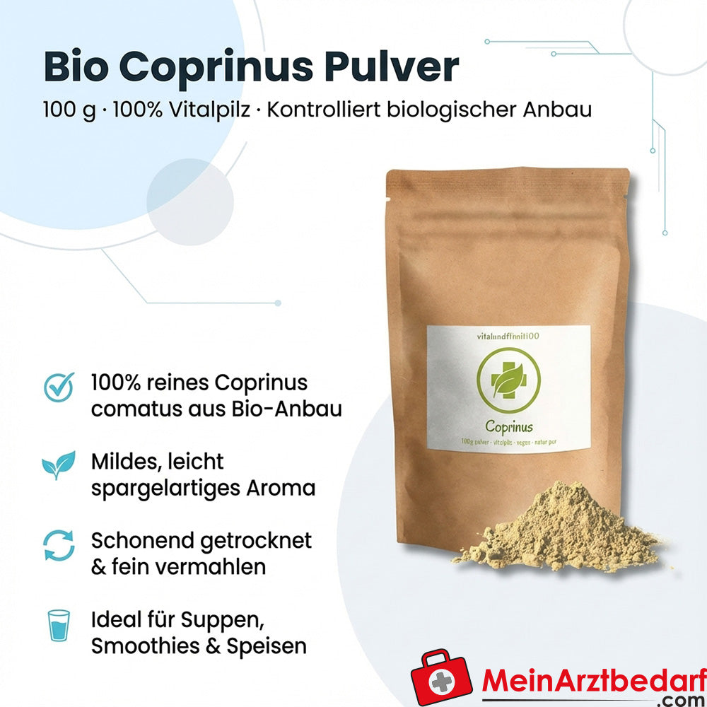 Biologisch Coprinus poeder (Coprinus comatus) medicinale paddenstoel 100 g