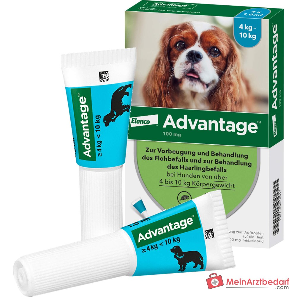 Advantage 100 Imidacloprid 100 mg/ml Soluzione spot-on cane 4-10 kg 4 pz.