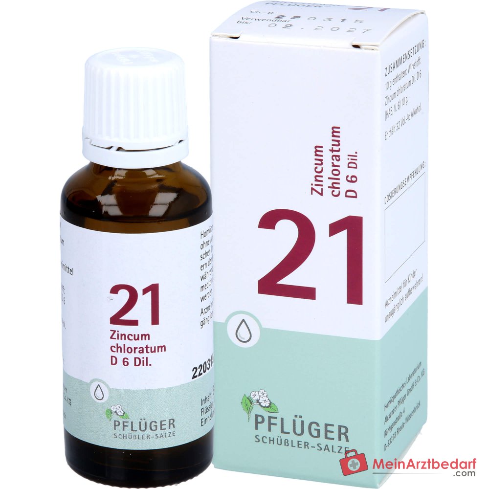 Biochimie Pflüger n° 21 Zincum chloratum D6 gouttes, 30 ml