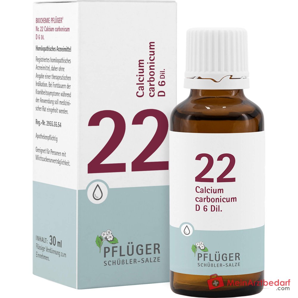 Pflüger Biochemie nº 22 Calcium carbonicum Hahnemanni D6 gouttes, 30 ml