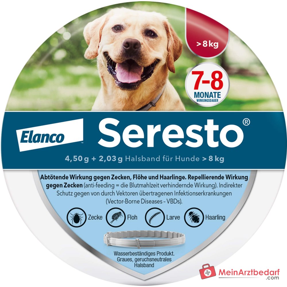 Seresto collare imidacloprid e flumetrina per cani da 8 kg 8 mesi 1 pz.