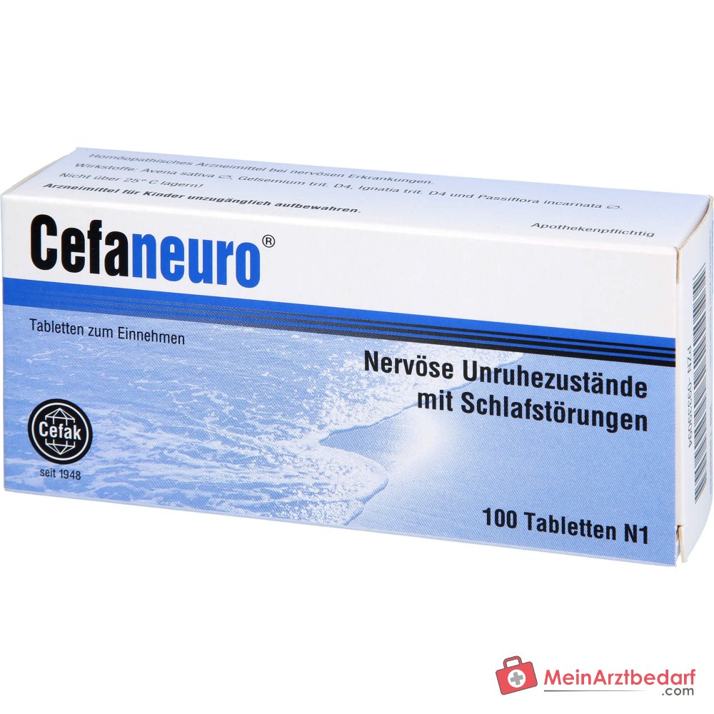 Cefaneuro medicamento homeopático, Gelsemium 30 mg, Avena sativa 30 mg, Strychnos ignatii 30 mg, Passiflora 30 mg comprimidos