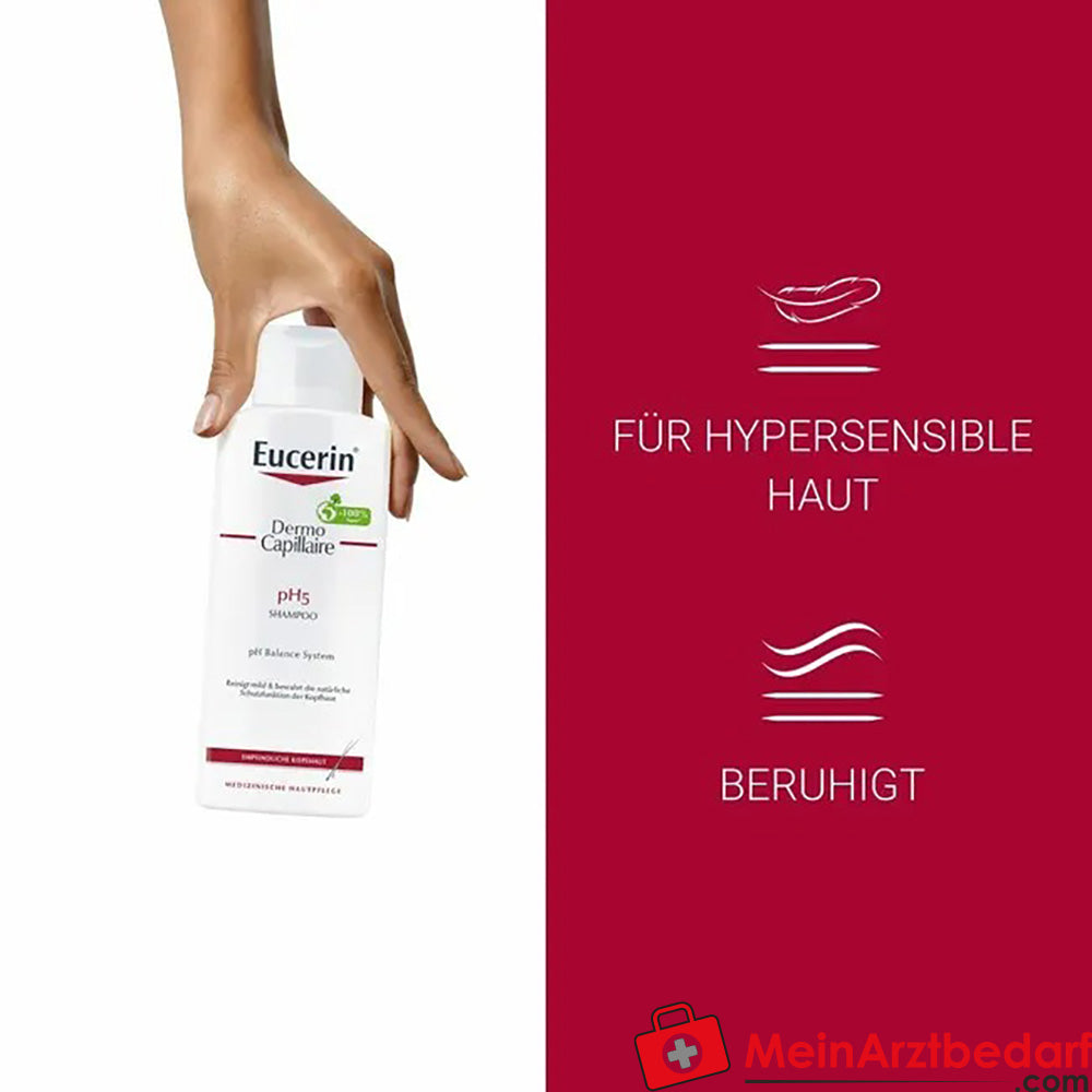 Eucerin® DermoCapillaire pH5 Shampoo – für empfindliche Kopfhaut, 250ml.