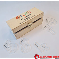 KuWiH LichtZauber Zahlen-Schablonen 0-10 mit Lichtstift Holzbox.