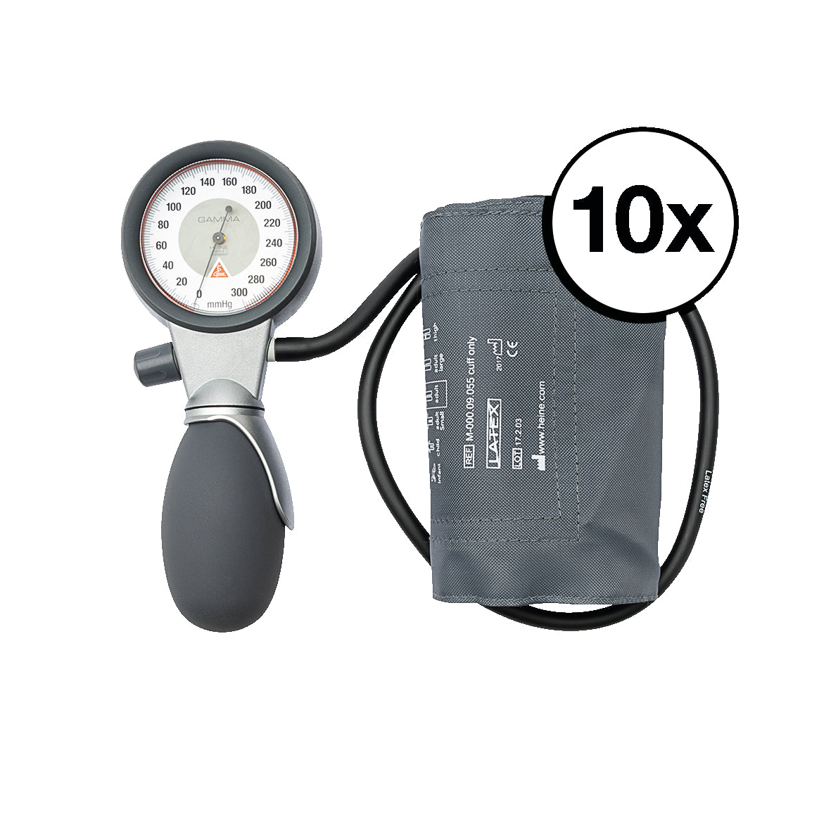 Heine Gamma G7 mechanische bloeddrukmeter 56 mm schaalverdeling Aluminium behuizing Manchet met één buis