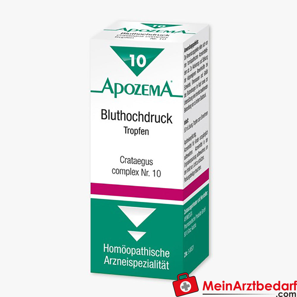 Apozema Bluthochdruck-Tropfen Nr.10 50 ml Homöopathisches Arzneimittel bei Schwindel und Ohrensausen.