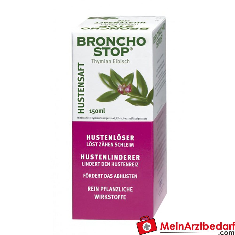 Bronchostop sciroppo per la tosse al timo e alla malva 150 ml, alle erbe - scioglie il muco denso e calma la tosse irritante