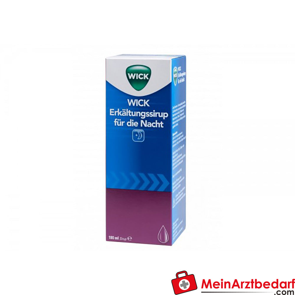 Wick Sirop contre le rhume nuit 90 ml, décongestionnant des muqueuses et calmant la toux, analgésique