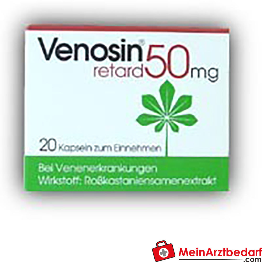 02KLI Venosin retard 50 mg cápsulas - extracto de semilla de castaño de Indias (aescina), 20 cápsulas