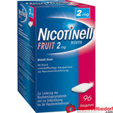 GSK-Gebro Nicotinell Fruit 2 mg Gommes à mâcher pour le sevrage tabagique 96 pièces