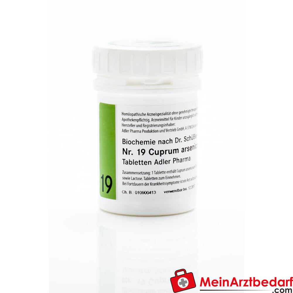 Adler Pharma Schüßler Nr.19 D12 comprimés 100g Cuprum arsenicosum