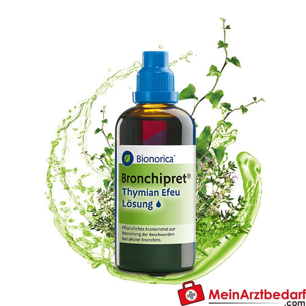 Bionorica Bronchipret Lösung 100 ml, pflanzlicher Schleimlöser mit Thymian und Efeu, hoch konzentriert, für Erwachsene