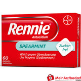 Rennie Antacidum Spearmint zuigtabletten 60 zuigtabletten, suikervrij, snelle hulp bij brandend maagzuur