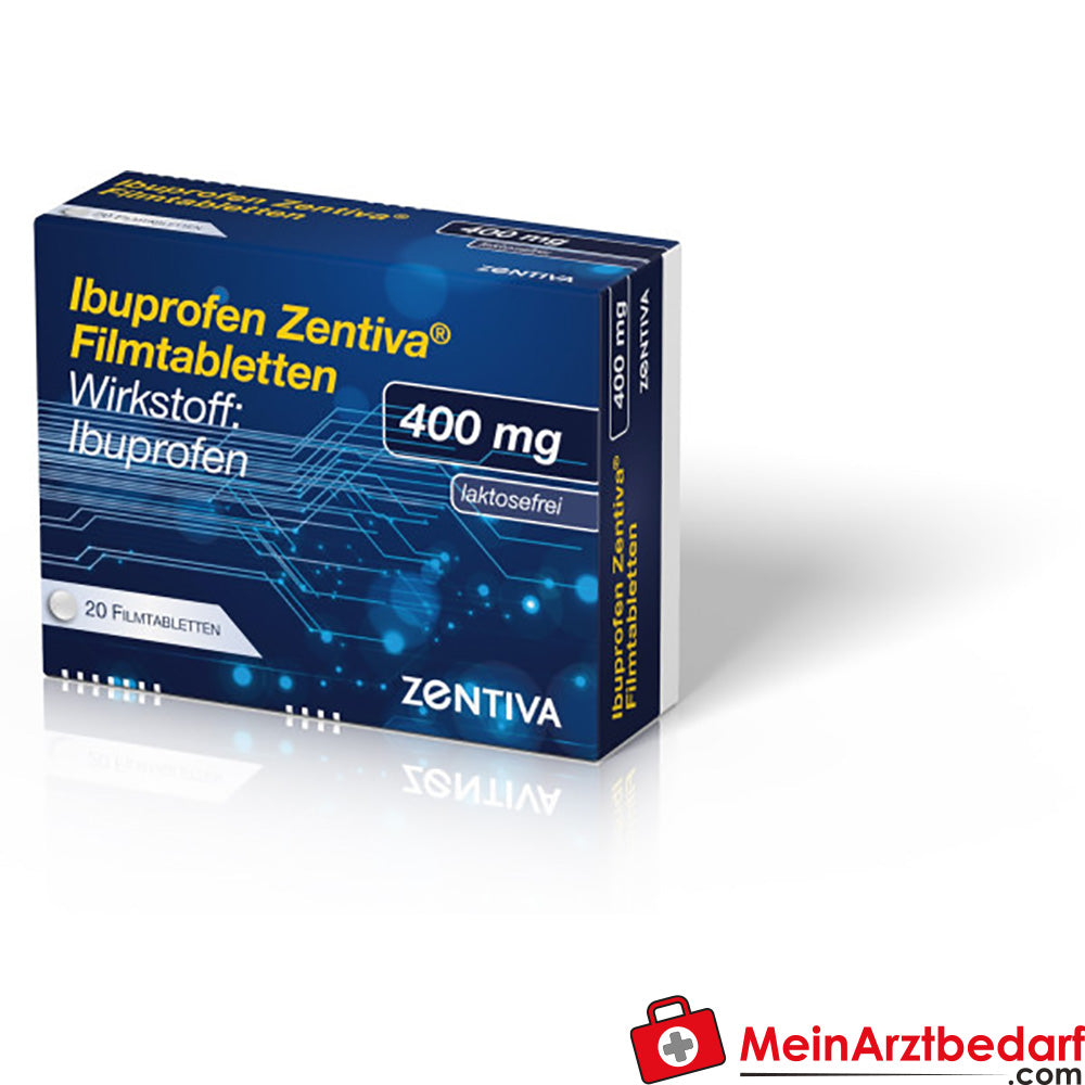 Zentiva Ibuprofène 400 mg comprimés pelliculés 20 pcs végétalien sans lactose sans fructose analgésique anti-inflammatoire antipyrétique